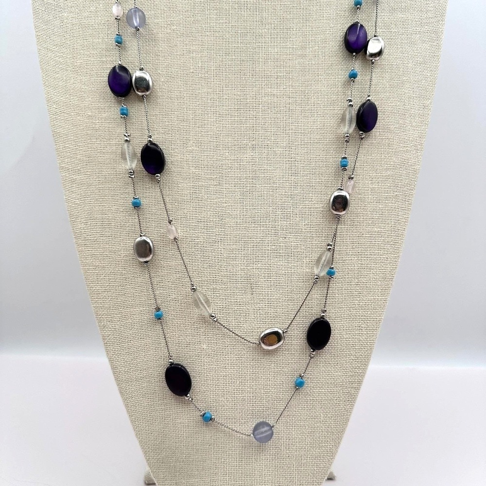 Vintage‎ 90s Y2K Double Strand Beaded Necklace Women's Classic Fashion Jewelry